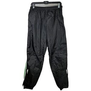 Wilson Track Suit Pants Men's Black White Green Stripe Zipper Cuff Y2K Vintage‎